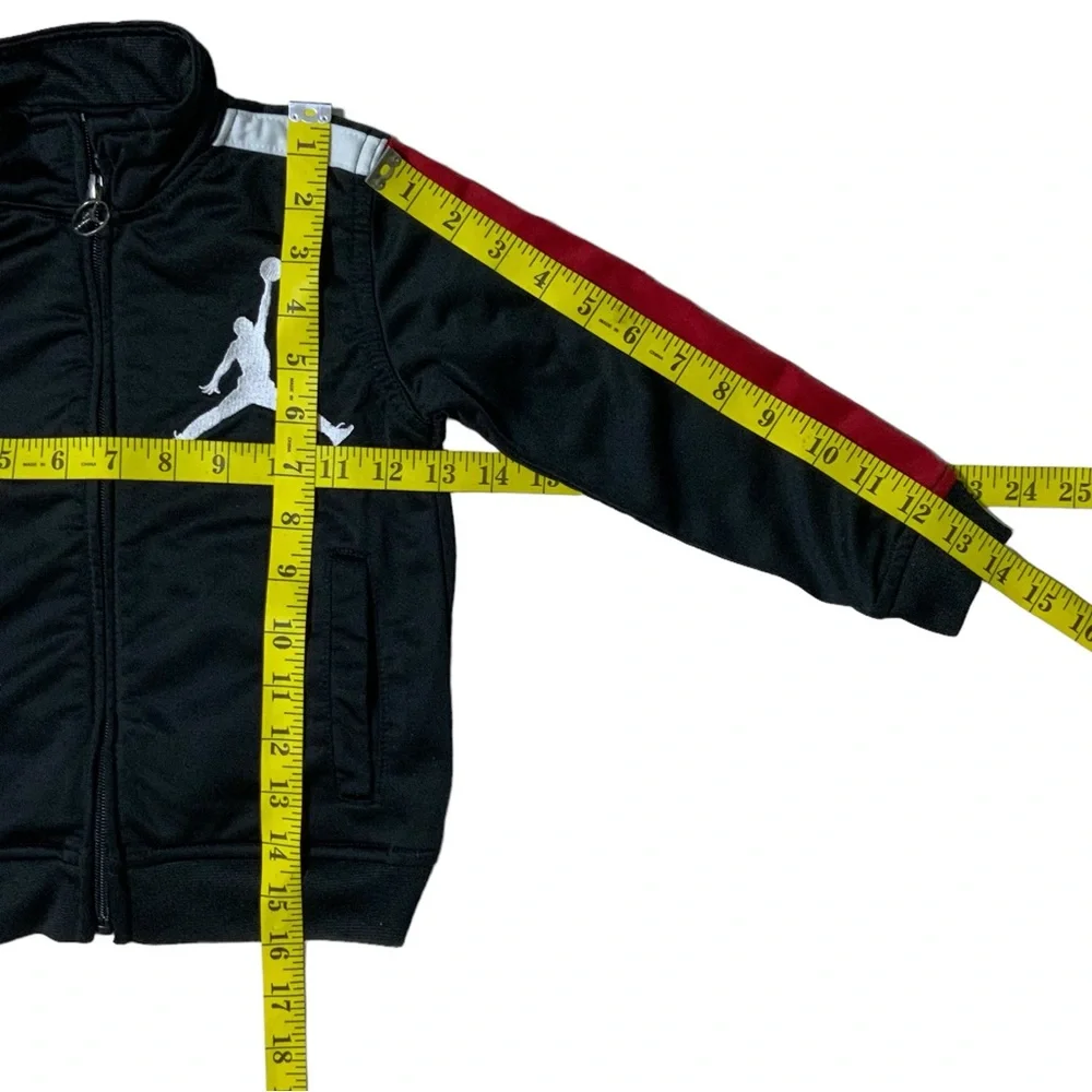 Air Jordan Jacket Zip Up Basketball Starter Red White Stripe Black Boys 4T - Picture 7 of 16